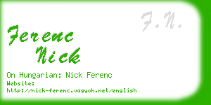 ferenc nick business card